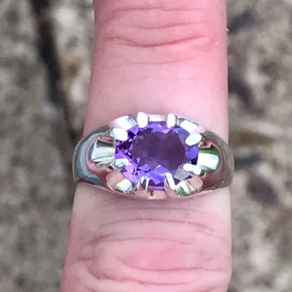 ❌❌❌SOLD❌❌❌NWOT 2 CTW AMETHYST BELCHER STERLING SILVER RING - Picture 7 of 10